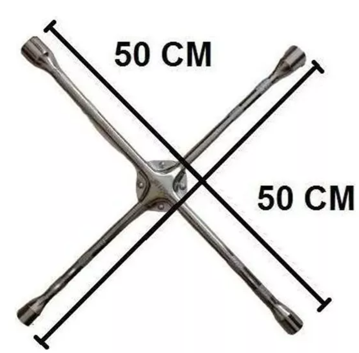 Chave Cruz de Roda Profissional 50cm Reforçada Aço - Imagem 3